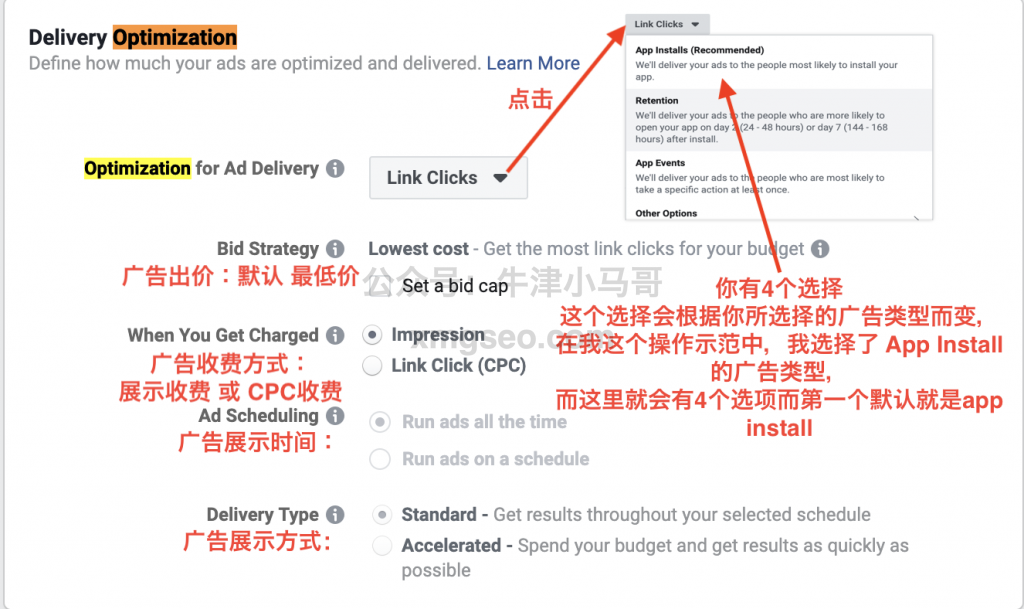 Facebook Delivery Optimization广告设置