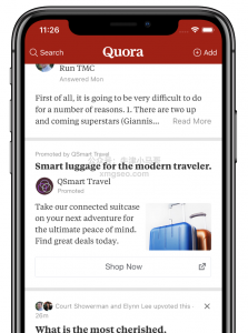Quora广告示范-移动端