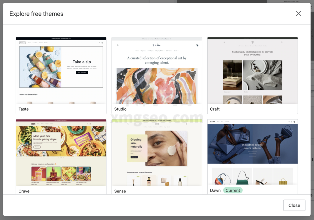 Shopify免费装修模版