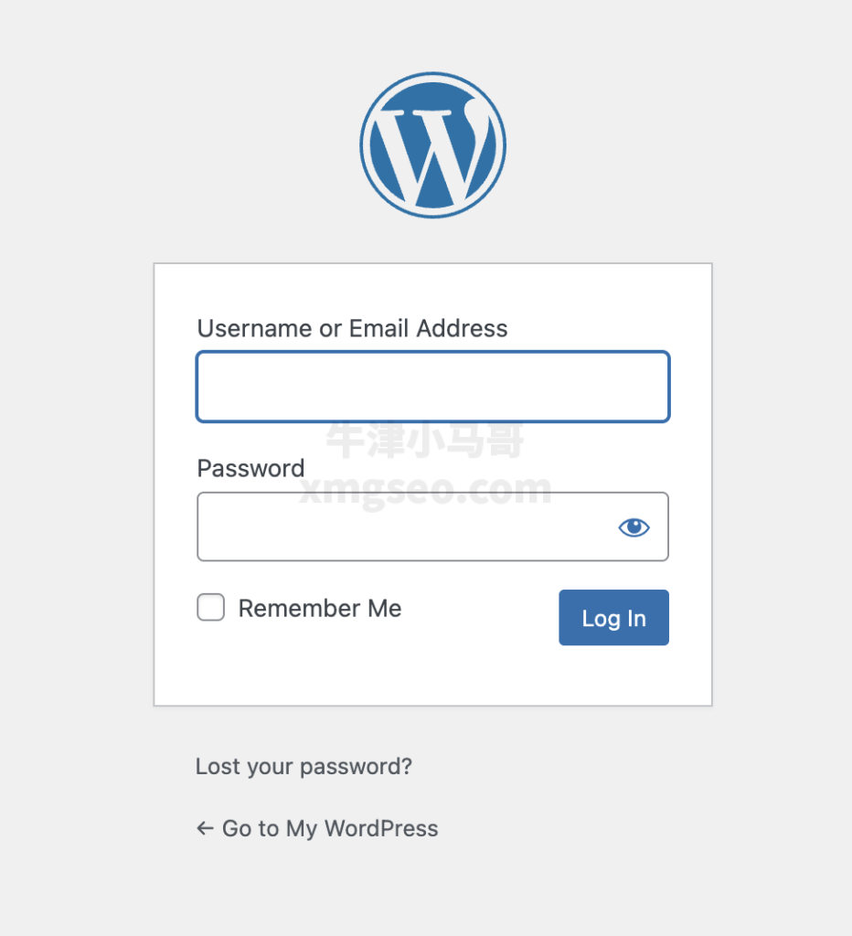 登录wordpress